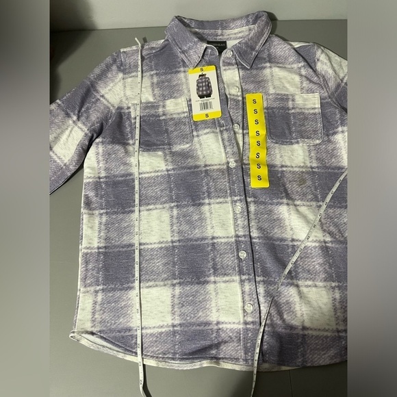 3/25$ (Mix)32 Degrees Cozy Knit Flannel, Lavender/White Plaid, Size S - Picture 10 of 15